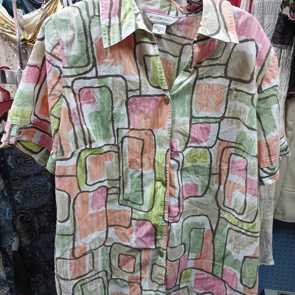 Allison Daley Multicolor Geometric Shirt